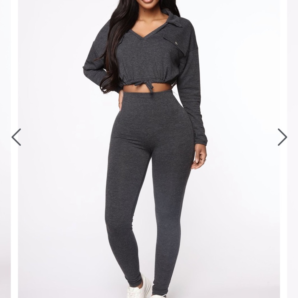 ‼️ SOLD ‼️ COPY Coffee Break Pant Set - Charcoal